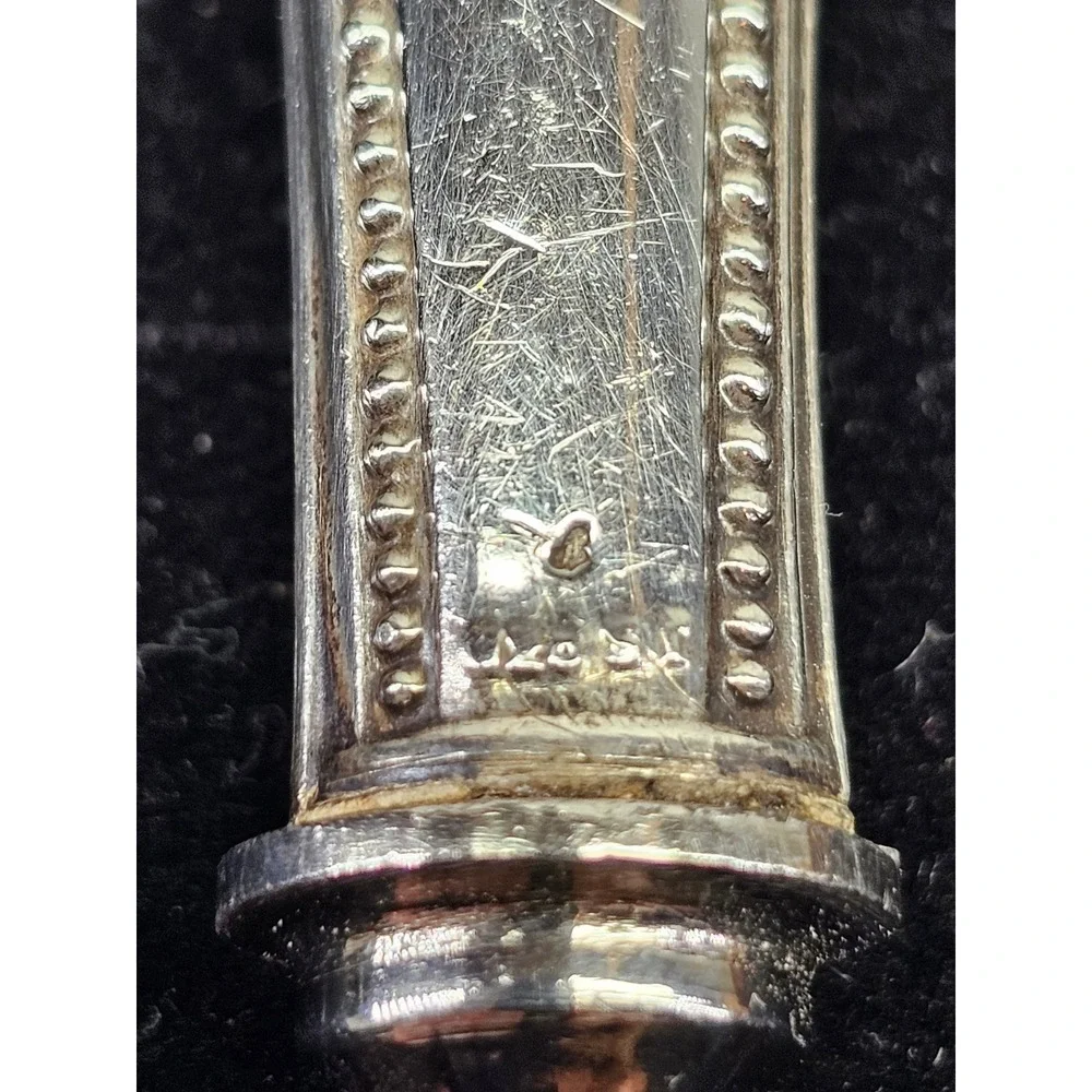Vintage 1950s Pie Scoop Silver 925 Sterling Engraved Beaded Handle‎